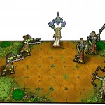 Mock up of figures and forest clearing section -bases not depicted